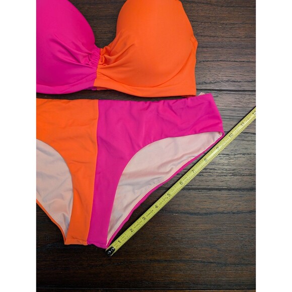 Victoria Secret Fabulous Colorblock Cheeky Swimsuit Bikini 32C Bottoms Small New - Picture 11 of 11